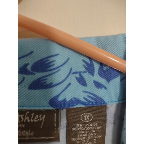 Vintage Jane Ashley Woman Jacket Size 1X Blue Paris Print Lightweight Artsy - Picture 3 of 6